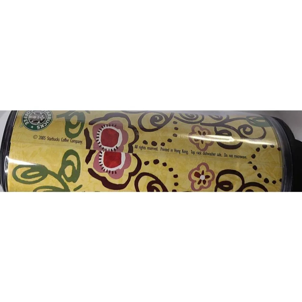 Starbucks 2005 Travel Tumbler Swirl Floral Design